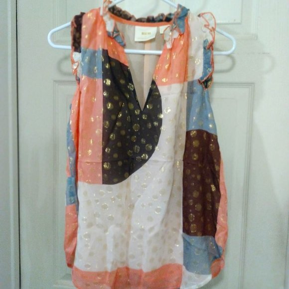 Maeve Fantasia Metallic Clip Dot Blouse - Picture 7 of 8